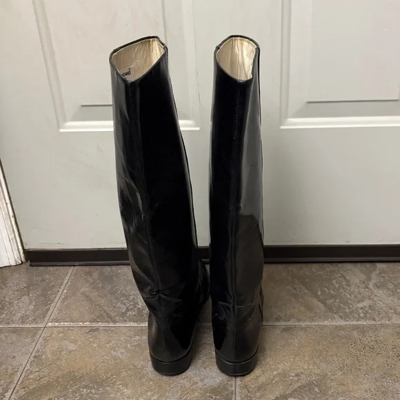 Charles David Black Vintage Italian Leather Boots - Picture 7 of 12